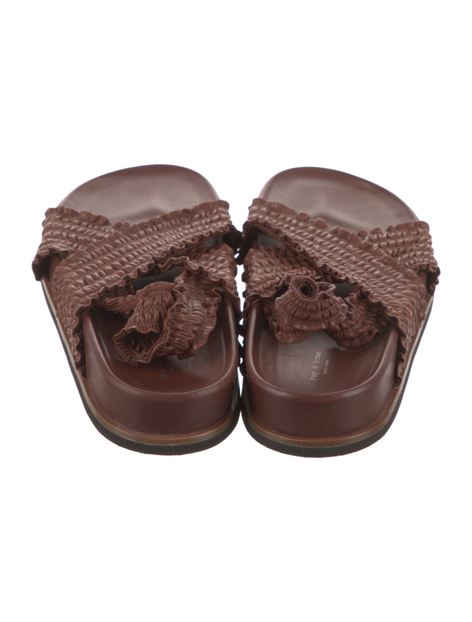 Rag & Bone Leather Ruffle Embellishment Slingback Sandals